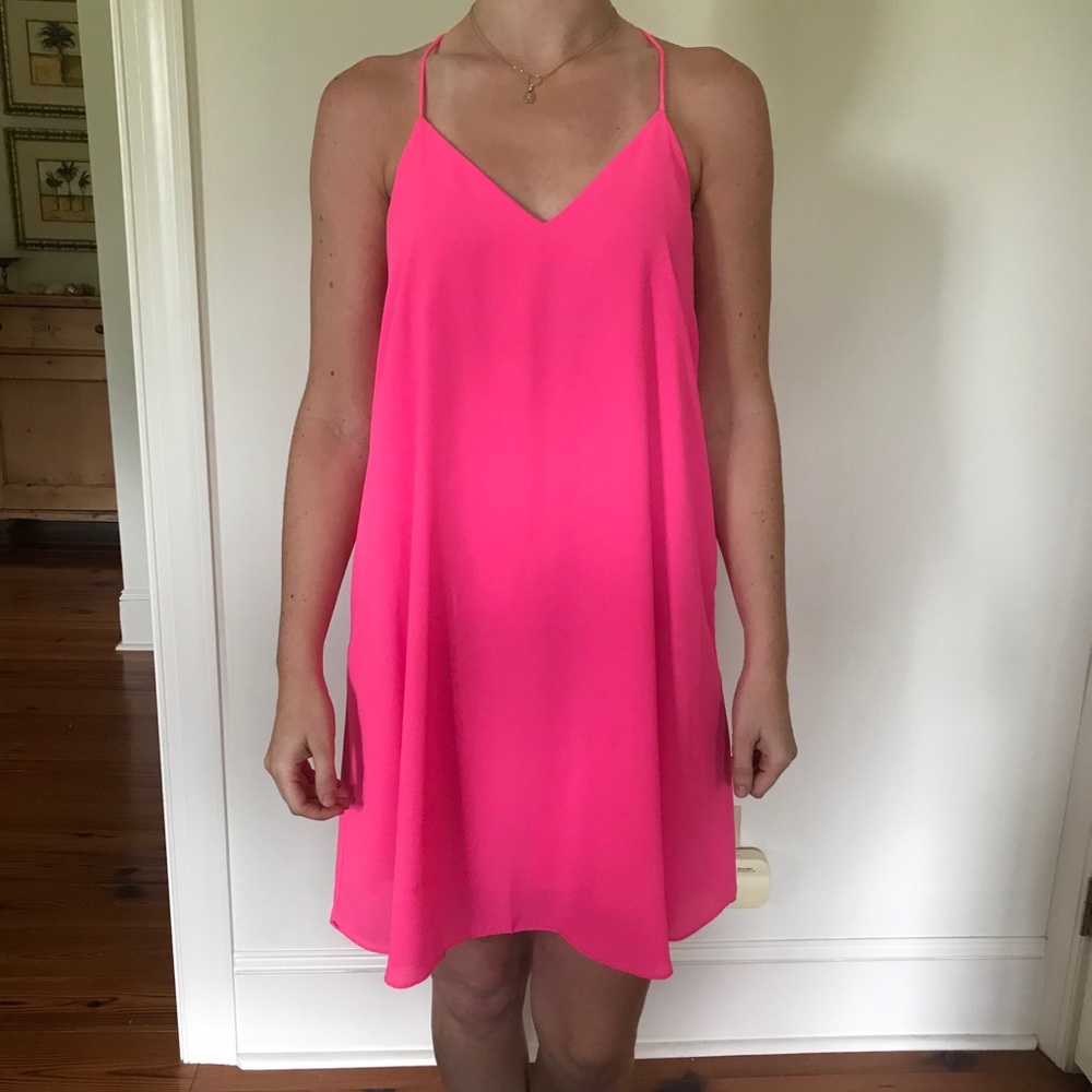 Hot pink sleeveless dress